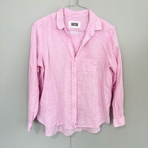 GRAYSON Women’s The Hero Buttondown Linen Birds Print in Pink